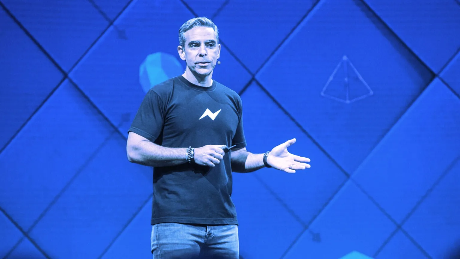 David Marcus, now Head of Novi crypto wallet at Facebook, speaks in 2017 when he was in charge of Facebook Messenger. Photo: Anthony Quintano on Flickr (CC BY 2.0)