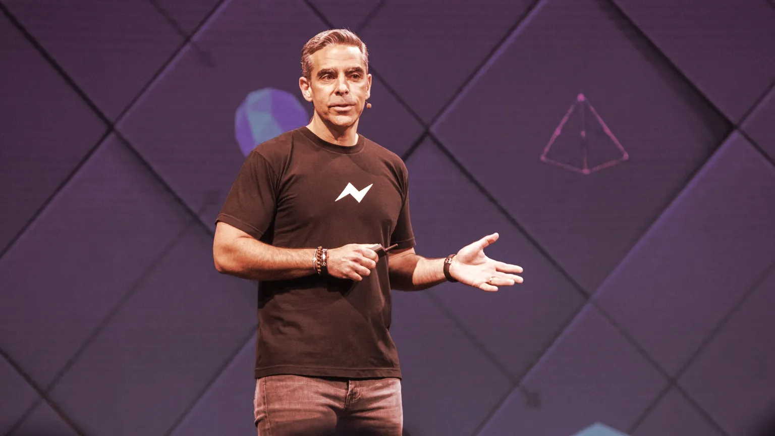 David Marcus, head of Novi crypto wallet at Facebook, speaks in 2017 when he was in charge of Facebook Messenger. Photo: Anthony Quintano on Flickr (CC BY 2.0)
