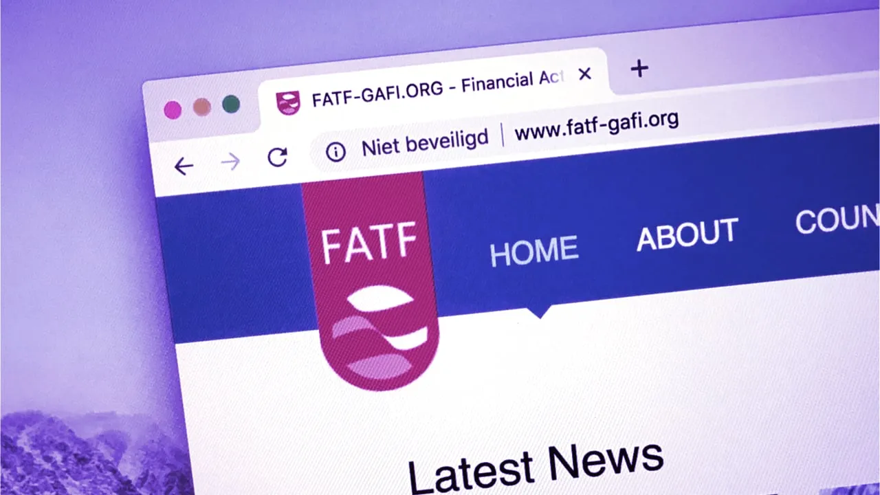The Financial Action Task Force website. Image: Shutterstock