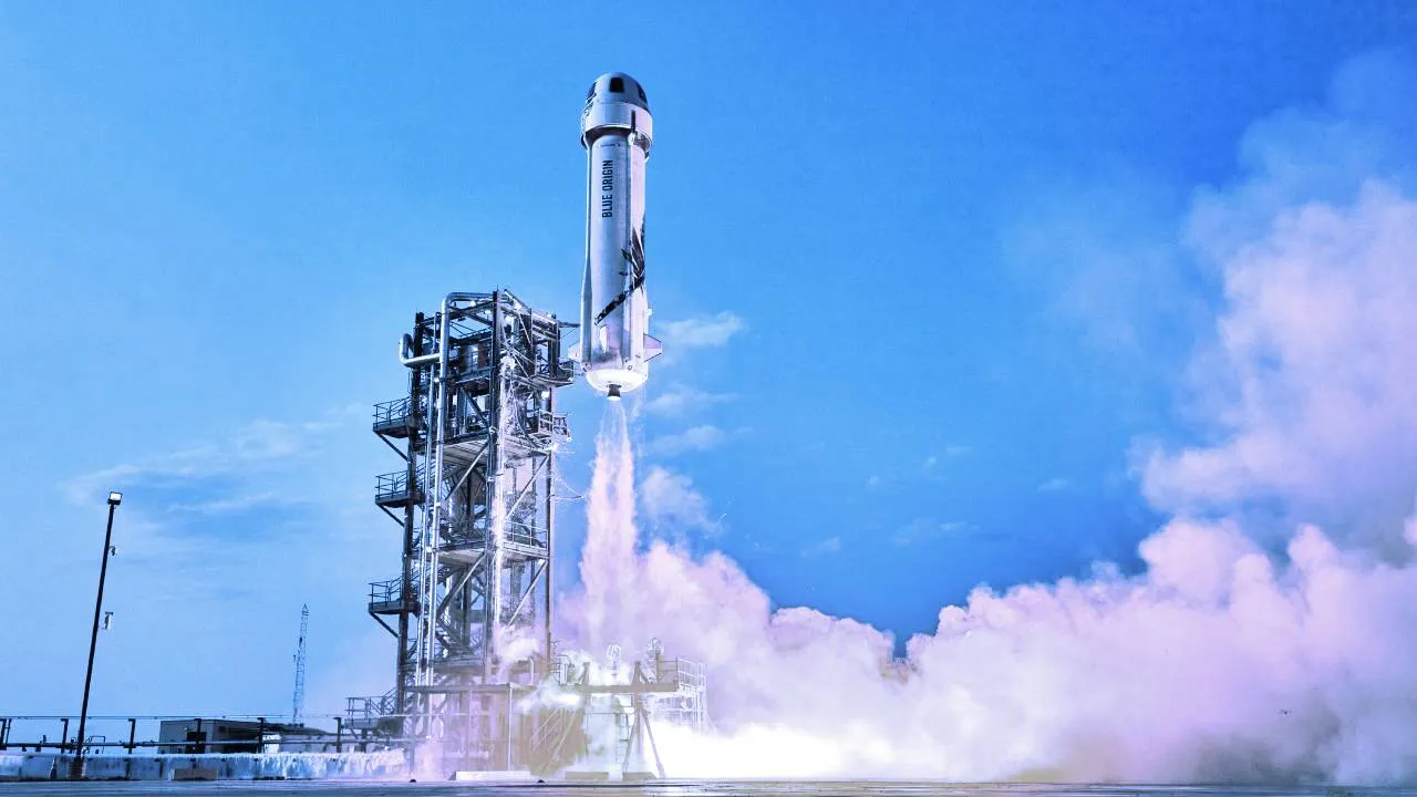 La nave espacial New Shepard de Blue Origin. Imagen: Blue Origin