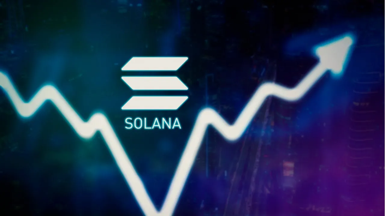 Logo de Solana en un gráfica de precios
