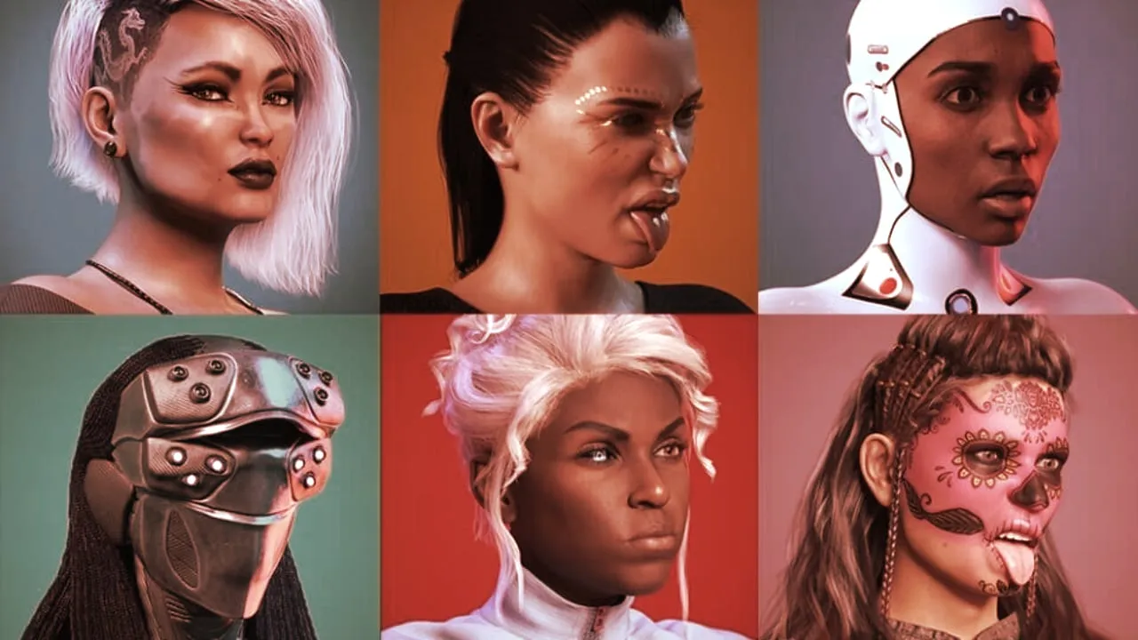 Non-Fungible People is a collection of 8,888 female and non-binary NFTs. Image: Daz 3D