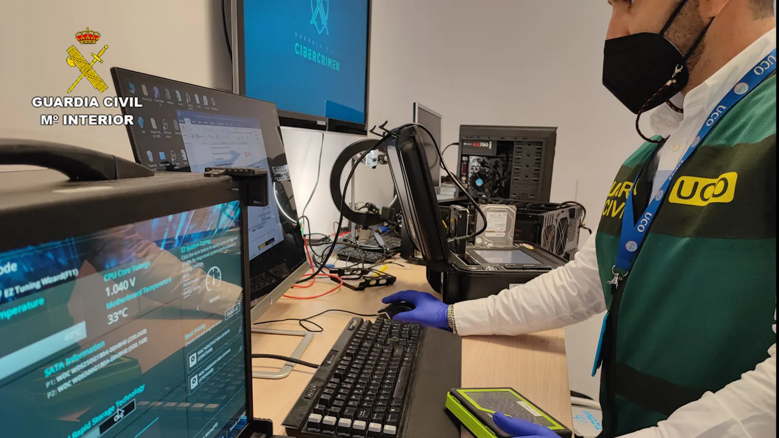 La Guardia Civil resuelve un caso de hackeo y robo a una empresa de custodia de criptomonedas por valor de 6 millones de Euros. Imagen: Guardia Civil de España