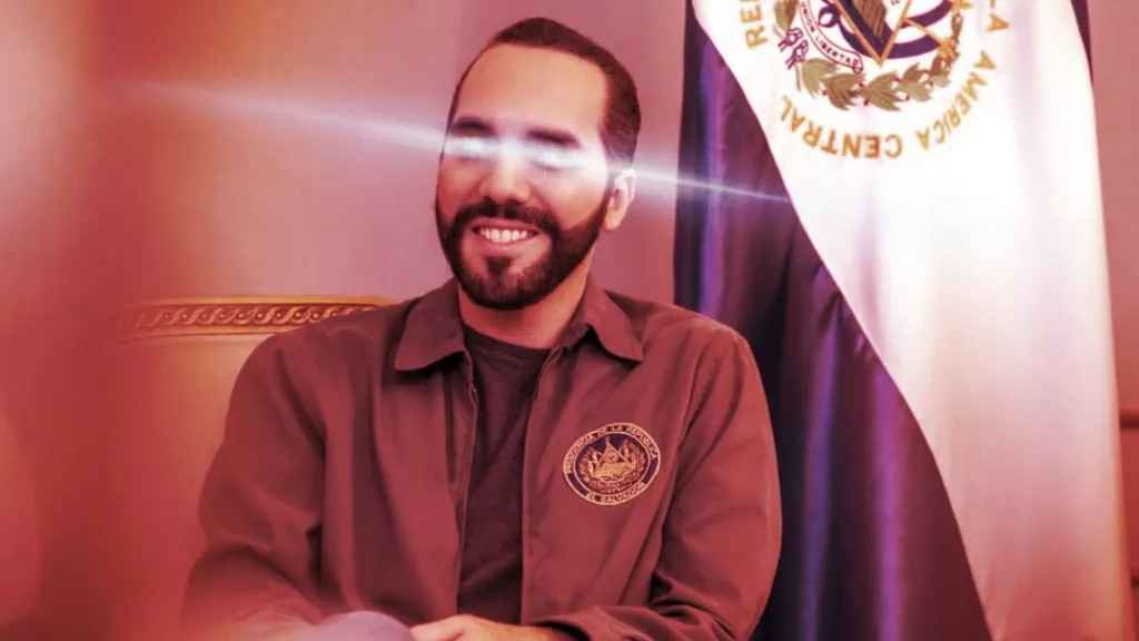 El Salvador President Nayib Bukele, with Bitcoin Twitter laser eyes. Image: Nayib Bukele/Twitter