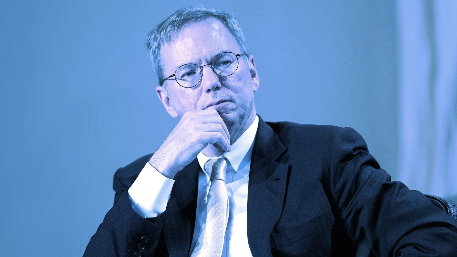 Then Google CEO Eric Schmidt during press conference about news technologies at the summit G8/G20 in Deauville, France on May 26, 2011.