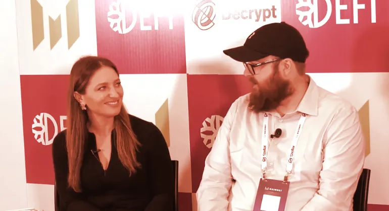 Uniswap Labs COO Mary-Catherine Lader speaks to Decrypt at Messari Mainnet 2022 in New York.