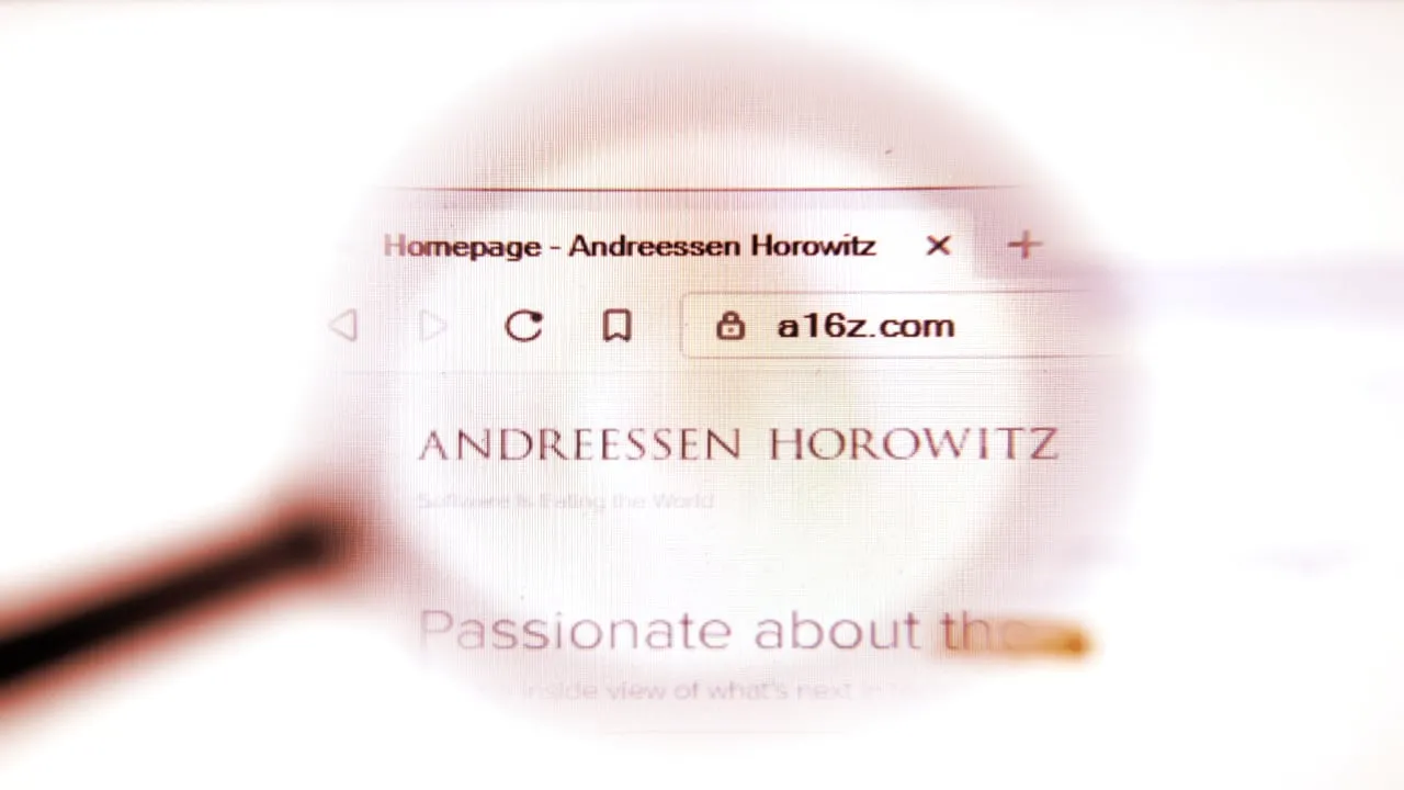 Andreessen Horowitz ha invertido muy activamente en el espacio de las criptomonedas. Imagen: Shutterstock. 