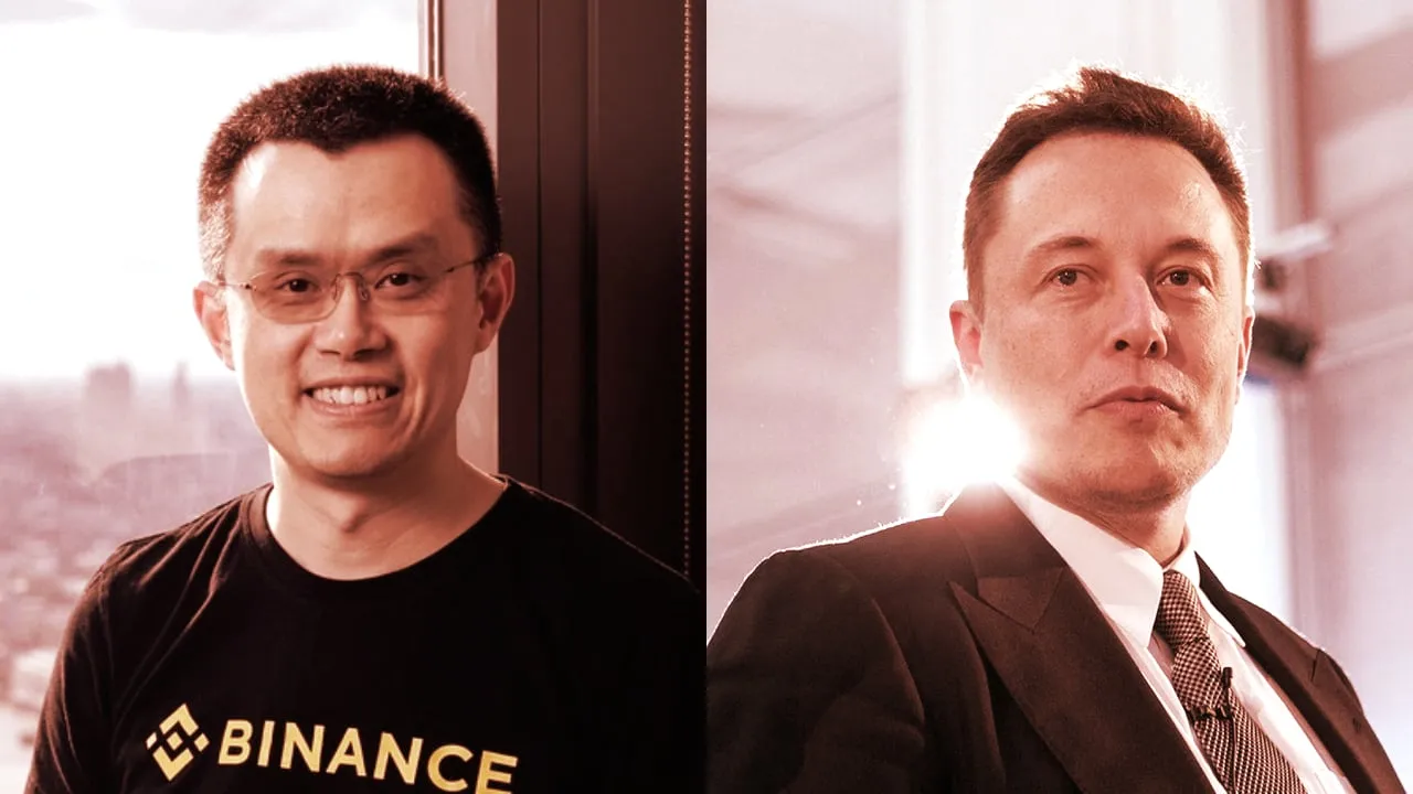 Changpeng 'CZ' Zhao y Elon Musk. Imagen: Decrypt/Shutterstock
