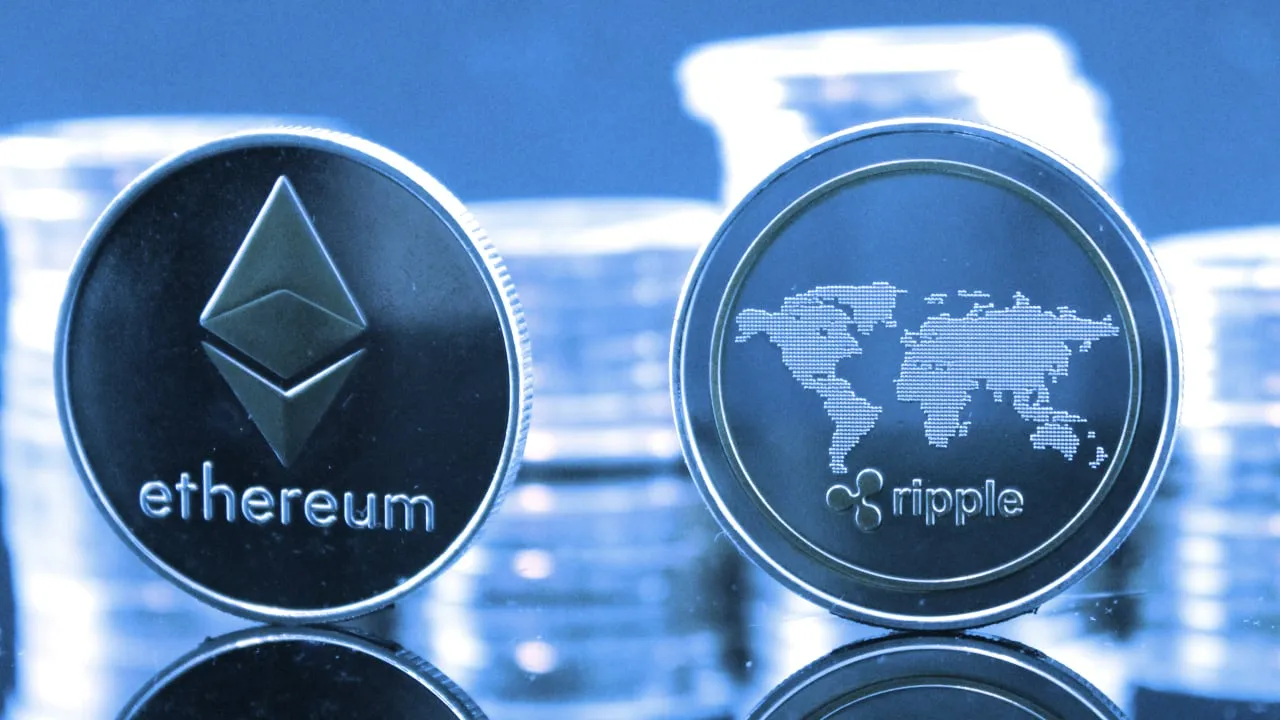 Ethereum and XRP are among the biggest cryptocurrencies by market cap. Image: Shutterstock