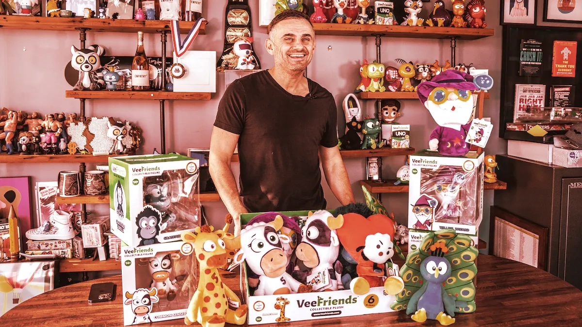 Gary Vaynerchuk posing with VeeFriends toys. Image: VeeFriends