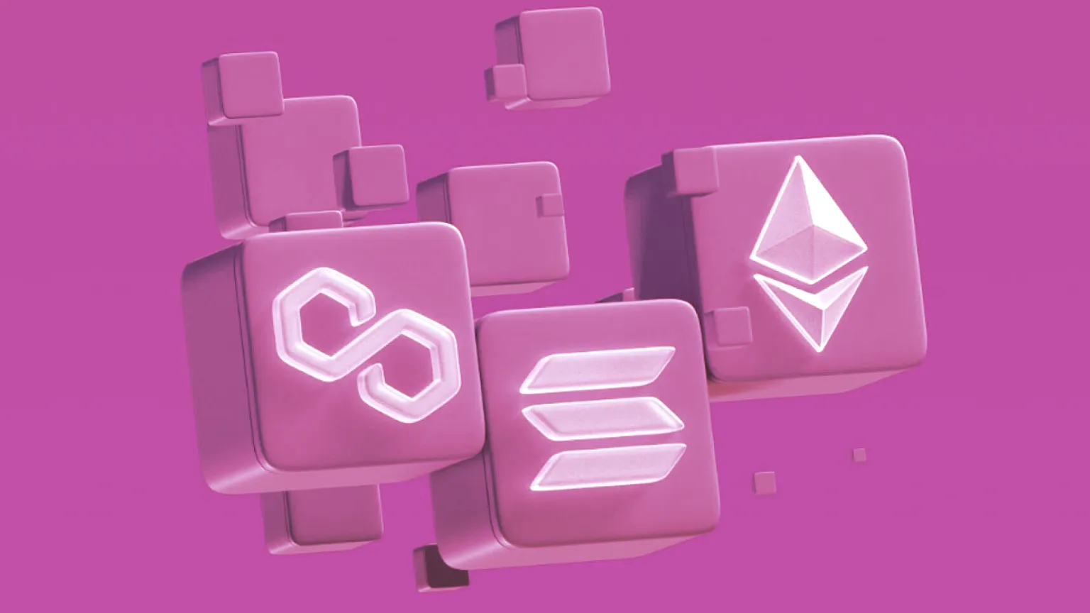 Image: Solana, Polygon, and Ethereum logos