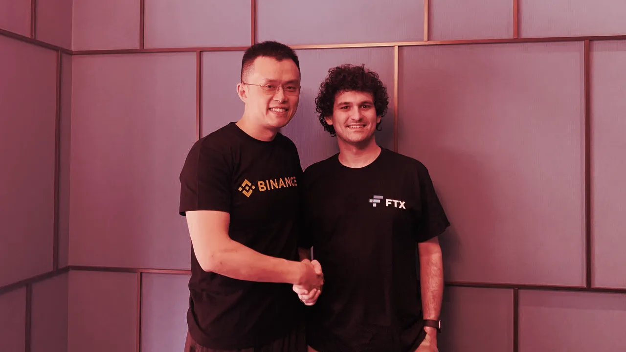 Binance CEO Changpeng "CZ" Zhao and FTX CEO Sam Bankman-Fried. Image: FTX
