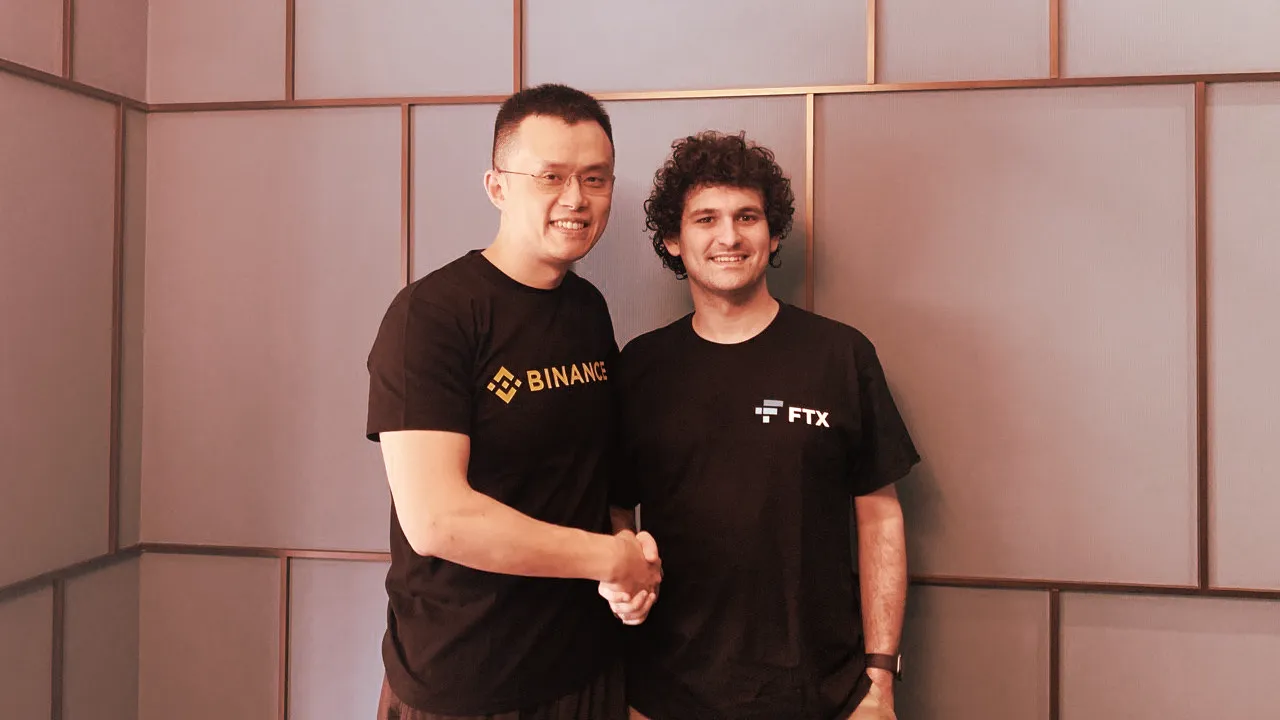 Binance CEO Changpeng "CZ" Zhao and FTX CEO Sam Bankman-Fried. Image: FTX
