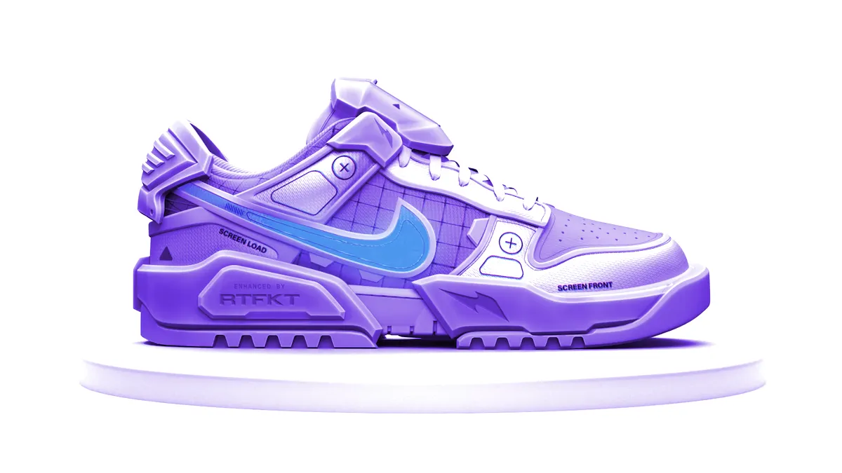 CryptoKicks digital shoes from Nike and RTFKT. Image: Nike
