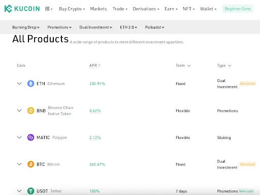 captura de pantalla de kucoin-ganar-tasas de interés-en-nov30