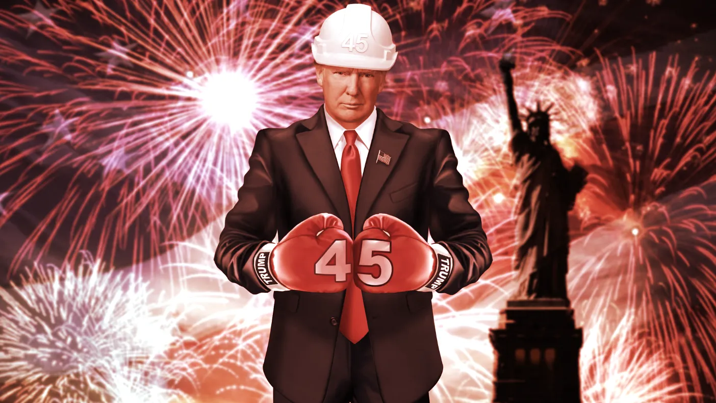 Artwork from a Donald Trump digital trading card. Image: Donald Trump