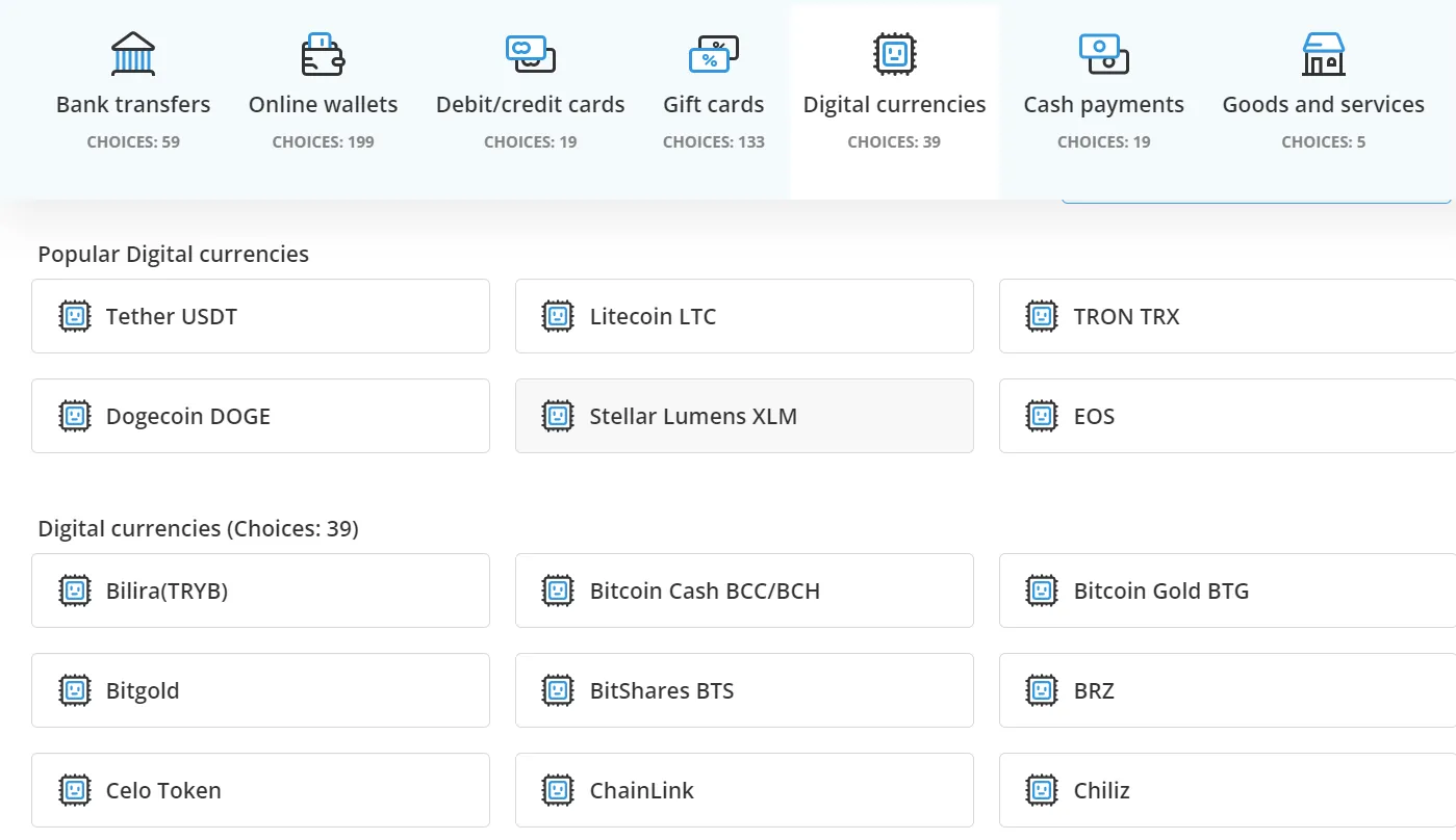 Los usuarios pueden comprar Bitcoin utilizando una serie de activos digitales en la plataforma P2P de Paxful.