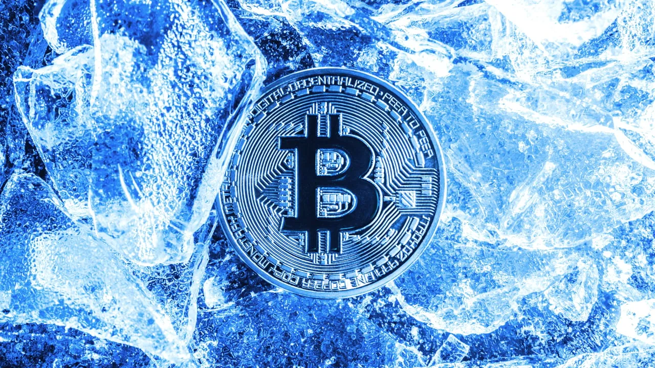 Bitcoin on ice. Image: Shutterstock