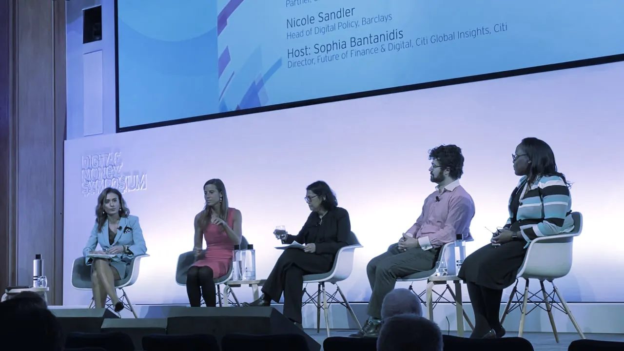 Panelists discussing crypto regulations at the Citi Digital Money Symposium. Image: Decrypt.
