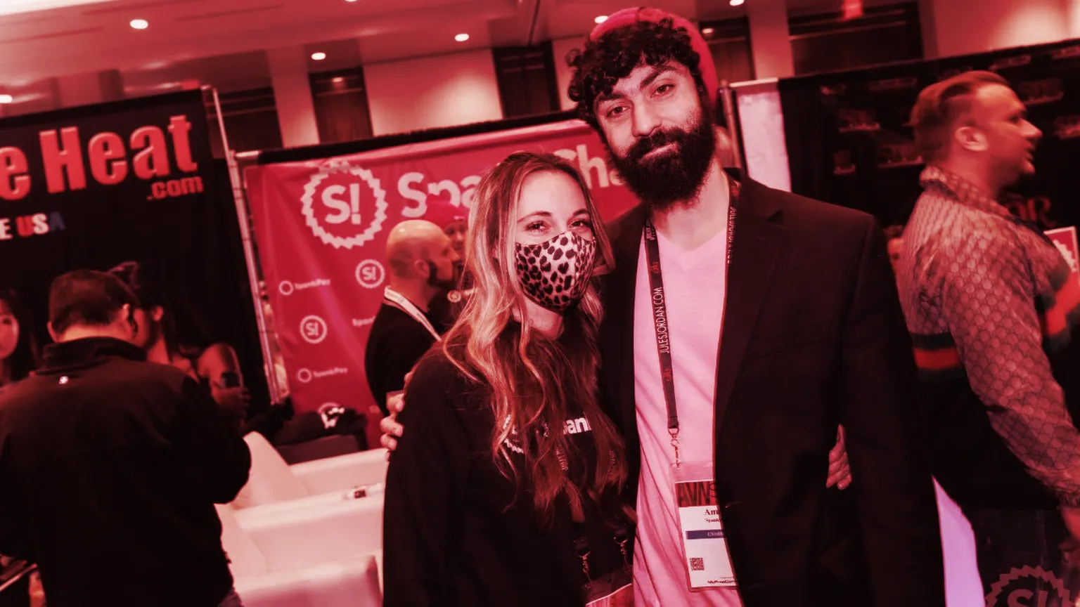 SpankPay advisor Allie Knox and SpankChain co-founder Ameen Soleimani. Image: Allie Knox