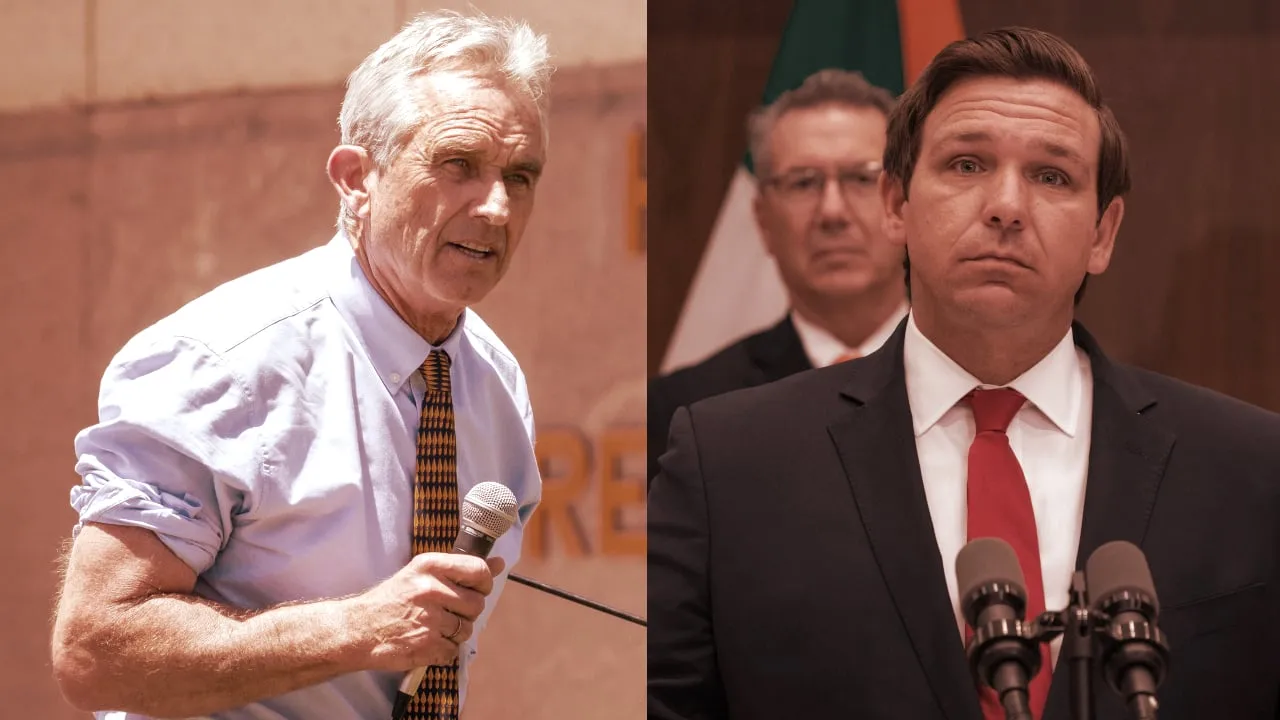Robert F Kennedy Jr. (left) and Florida Governor Ron DeSantis (right). Photos: Shutterstock