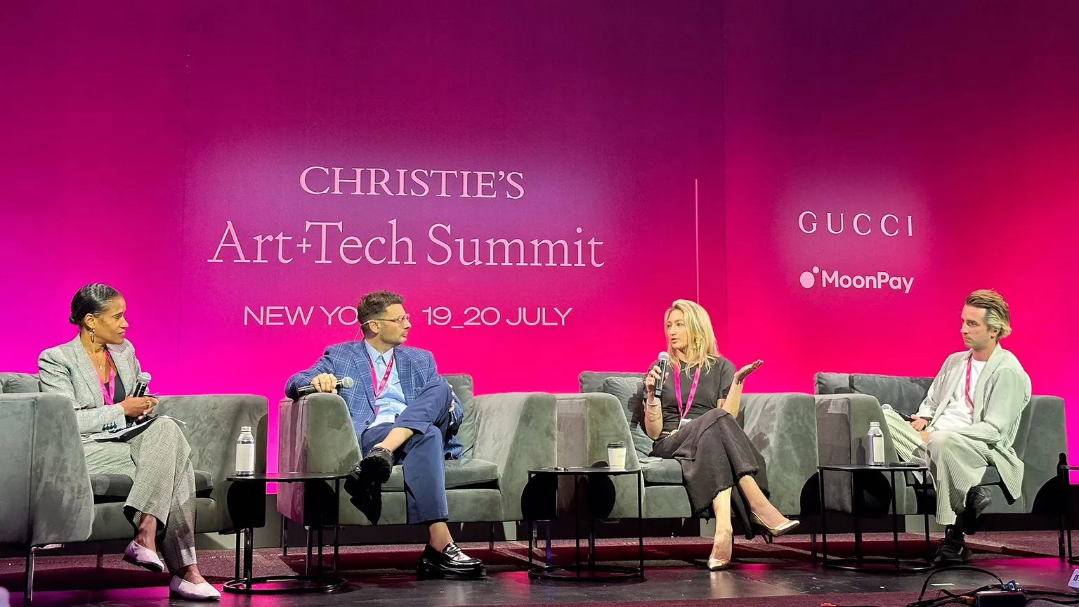 The Museums and Galleries Panel at Christie's Art + Tech Summit. Photo by Courtney McDermid for Decrypt.