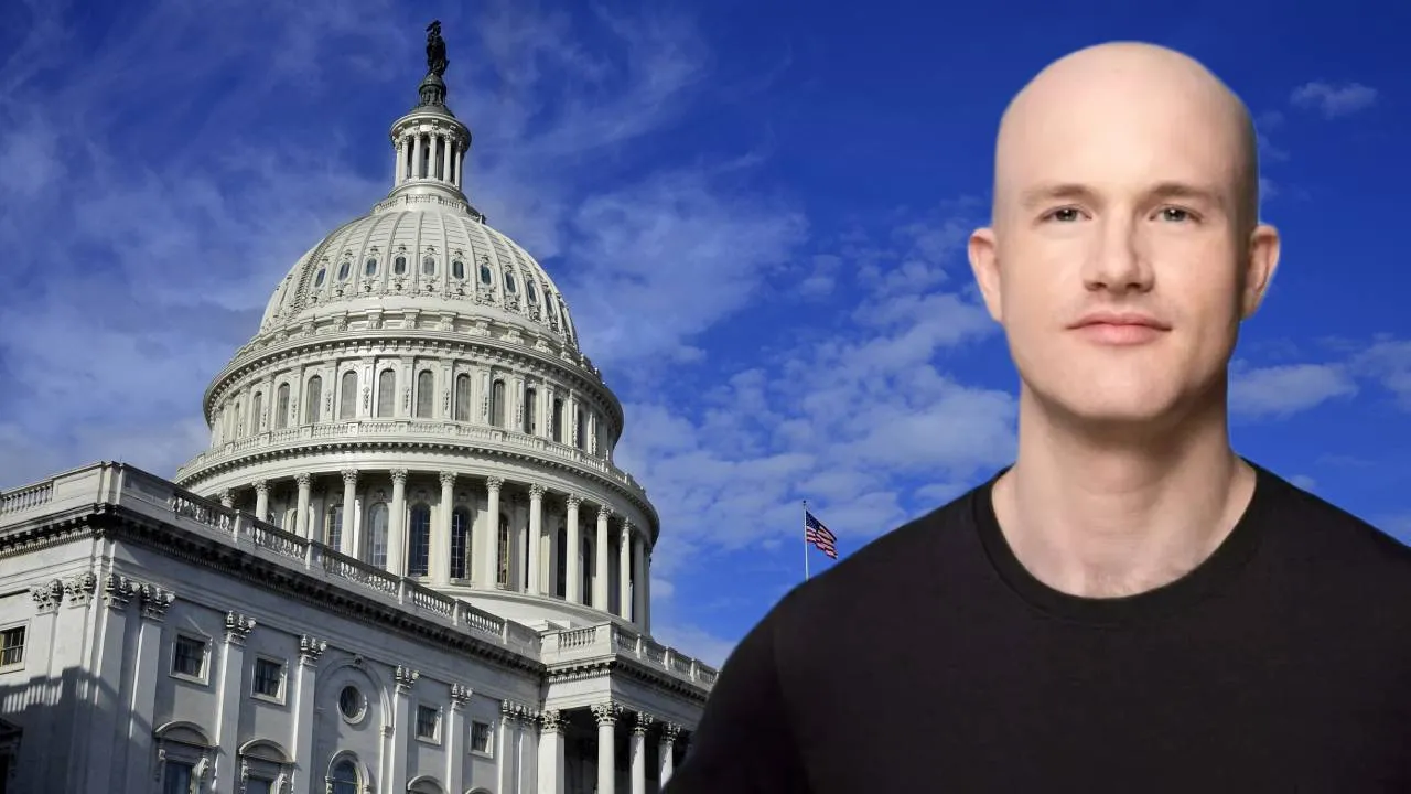 The U.S. Capitol building and Coinbase CEO Brian Armstrong. Images: Shutterstock/Coinbase