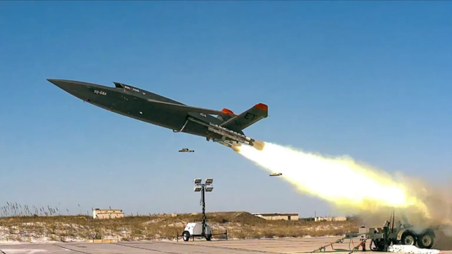 Valkyrie Demonstrating Runway Flexible Launch Kratos XQ-58A