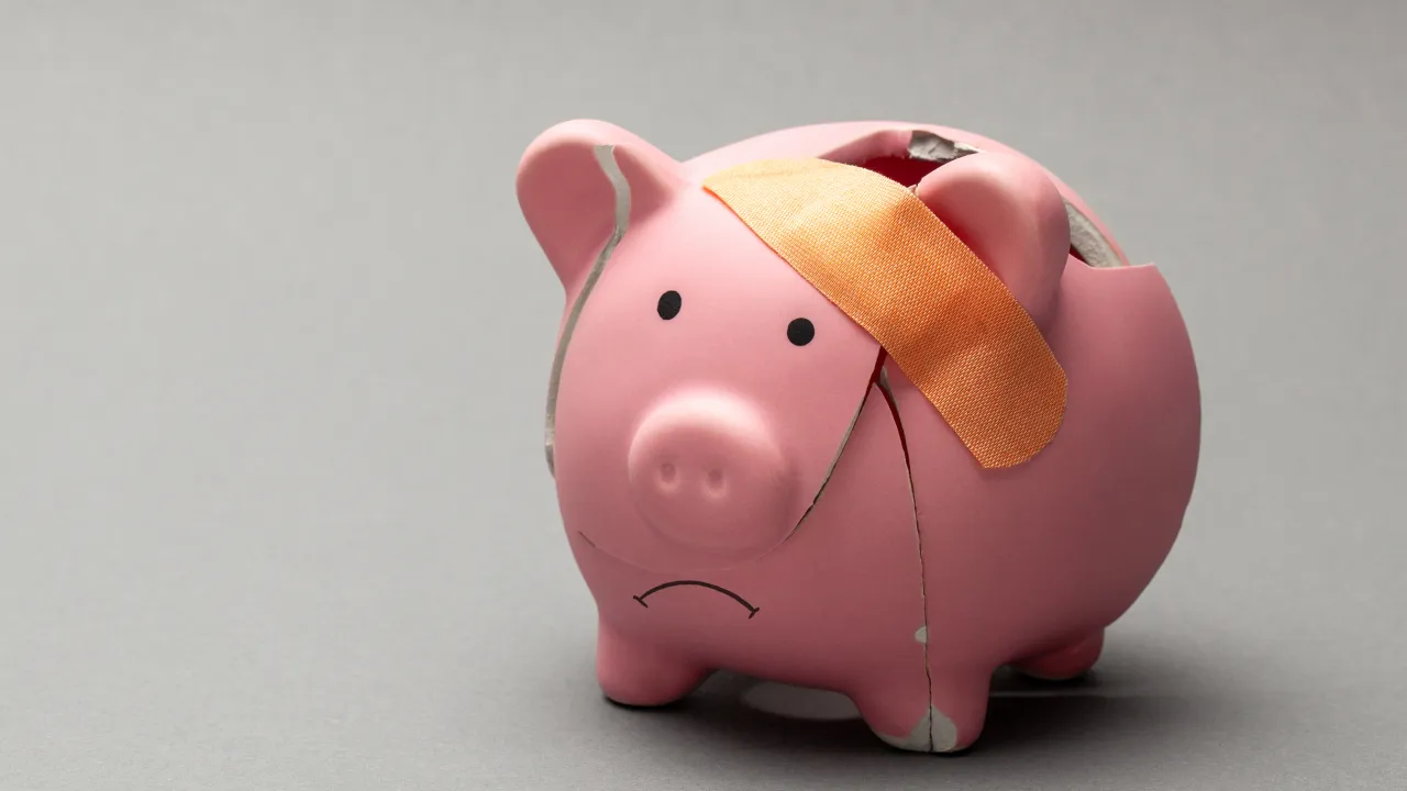 A broken piggy bank. Image: Shutterstock