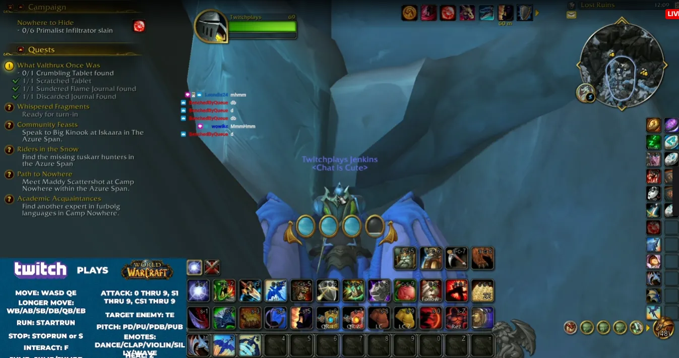 World of Warcraft screenshot from Labat's Twitch channel showing dragon flying into a rock.