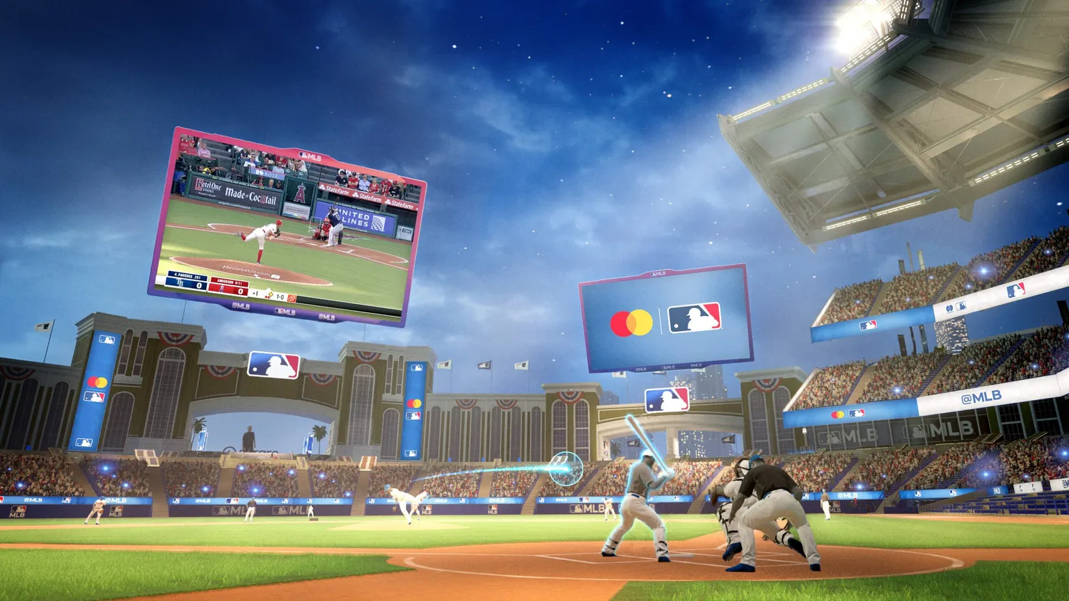 A preview of MLB's virtual stadium in action. Image: Major League Baseball
