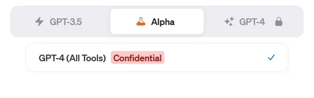 Avis de non-responsabilité OpenAI pour ChatGPT affichant la balise "Confidentiel"