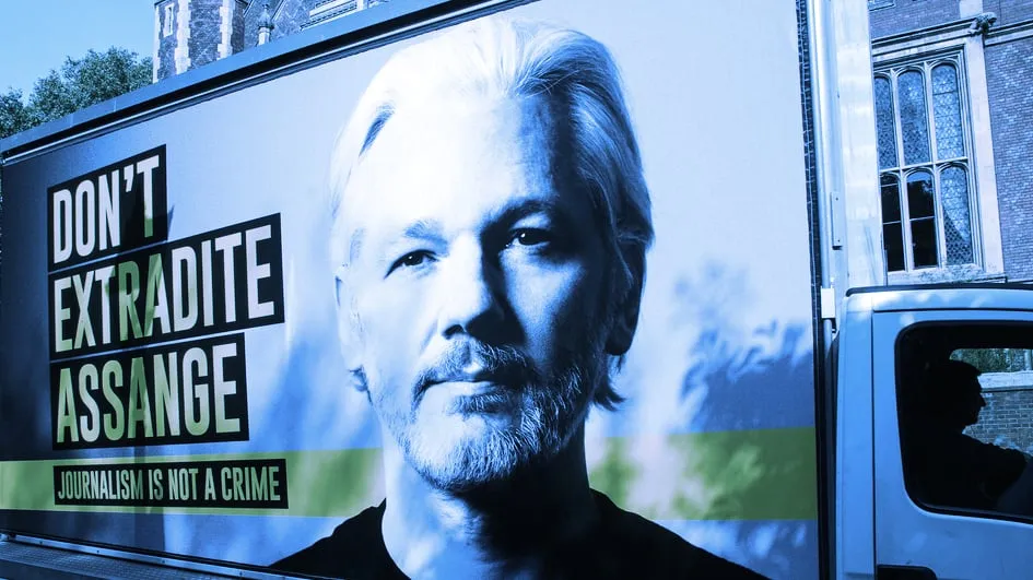 A poster about Julian Assange. Image: Shutterstock.