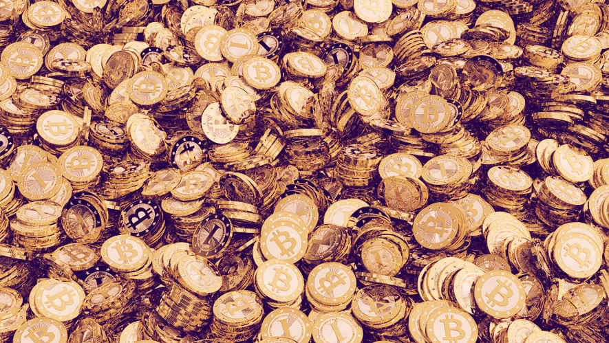 A huge pile of Bitcoin. Image: Shutterstock.