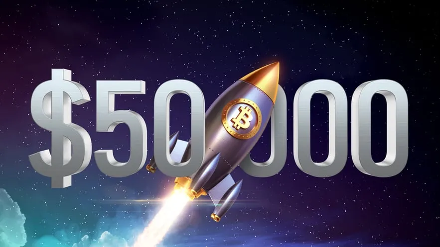 Bitcoin's price has shot up above $50,000. Image: Shutterstock