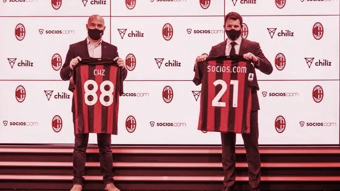 Chilliz CEO Alexandre Dreyfus during the AC Milan token launch. Image: Chilliz