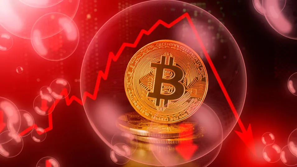 Caída de Bitcoin. Imagen: Shutterstock