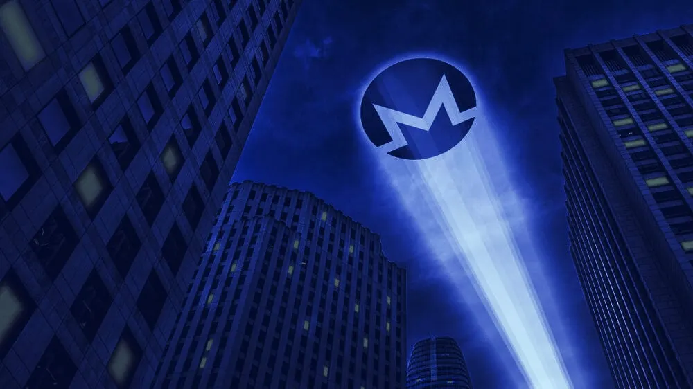 The Monero image against the sky. Image: shutterstock