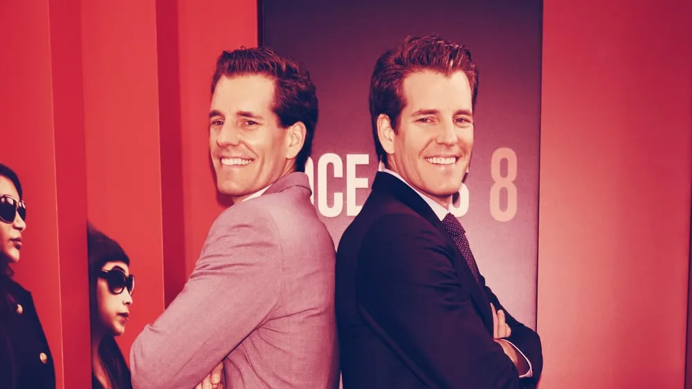 Gemini cofounders Cameron and Tyler Winklevoss. Image: Shutterstock.