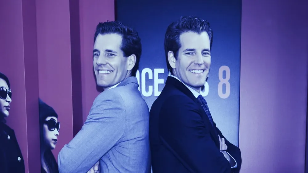 Gemini cofounders Cameron and Tyler Winklevoss. Image: Shutterstock.