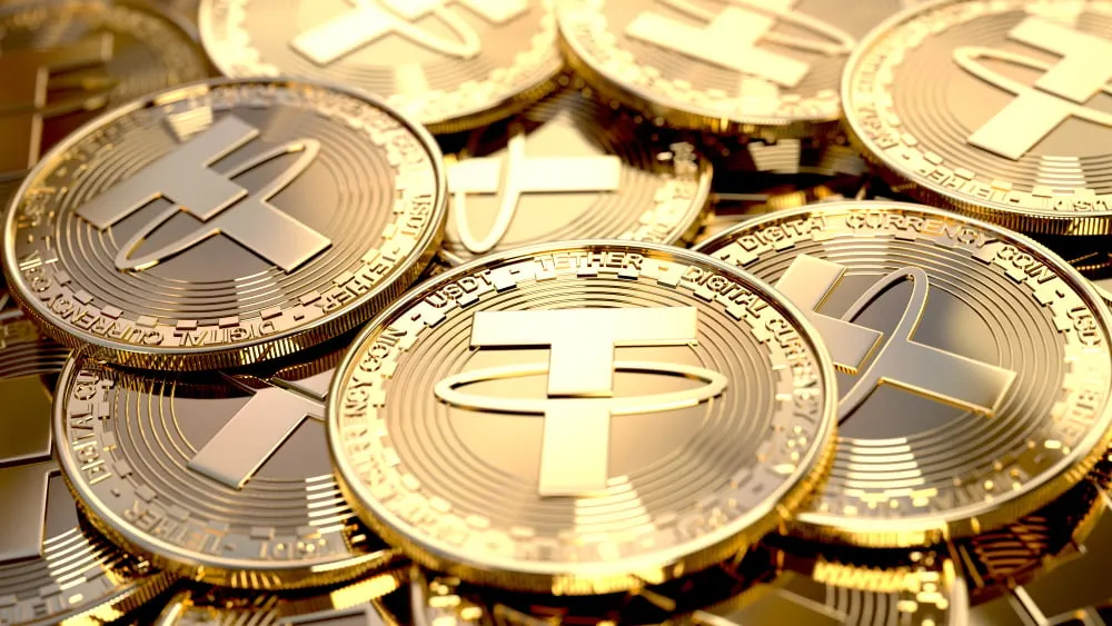 Monedas de Tether. Imagen: Shutterstock.