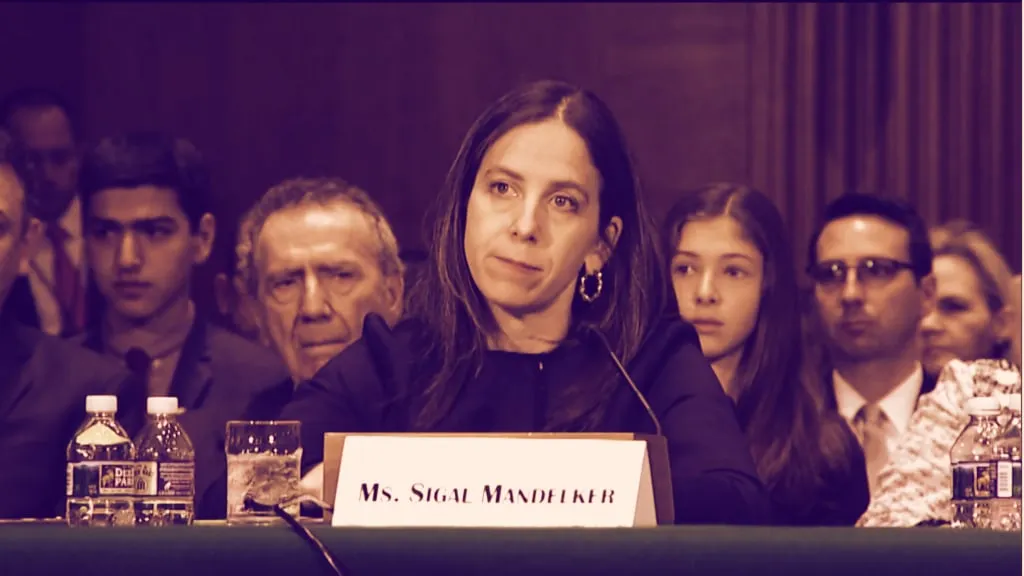 Former Treasury Undersecretary for Terrorism and Financial Intelligence Sigal Mandelker. Image: YouTube