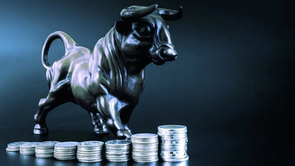 Bull on coins. Image: Shutterstock