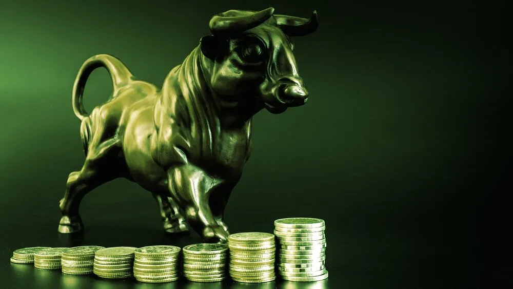 Bull on coins. Image: Shutterstock