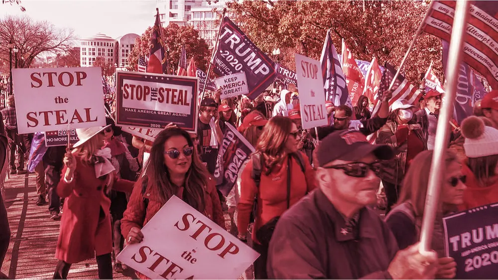 Pro-Trump protestors disputing the 2020 election results. Image: Shutterstock