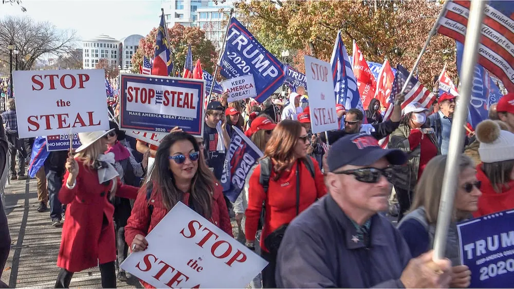 Pro-Trump protestors disputing the 2020 election results. Image: Shutterstock