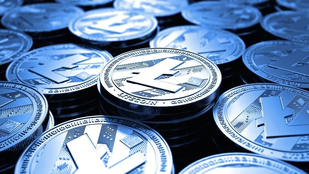 Litecoin on a pile of Litecoin. Image: Shutterstock