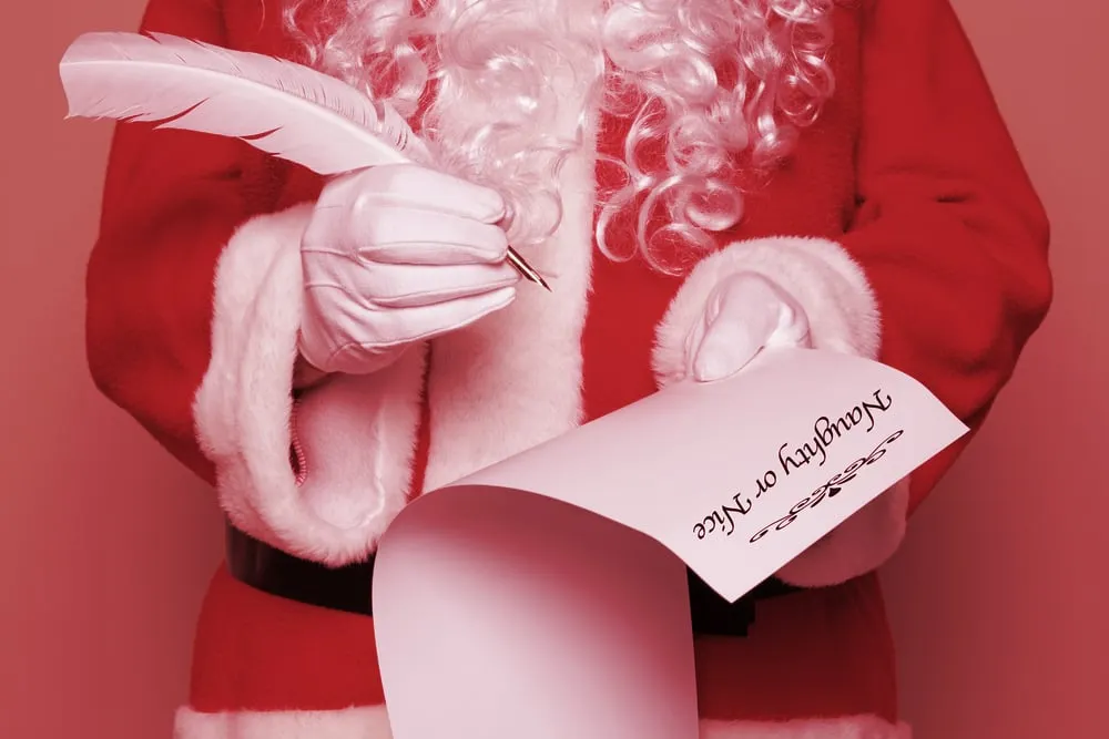 Naughty List. Image: Shutterstock