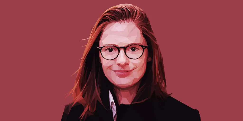 Kathleen Breitman on Decrypt's gm podcast (Art: Grant Kempster)