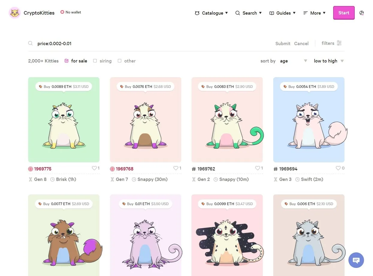 CryptoKitties screenshot